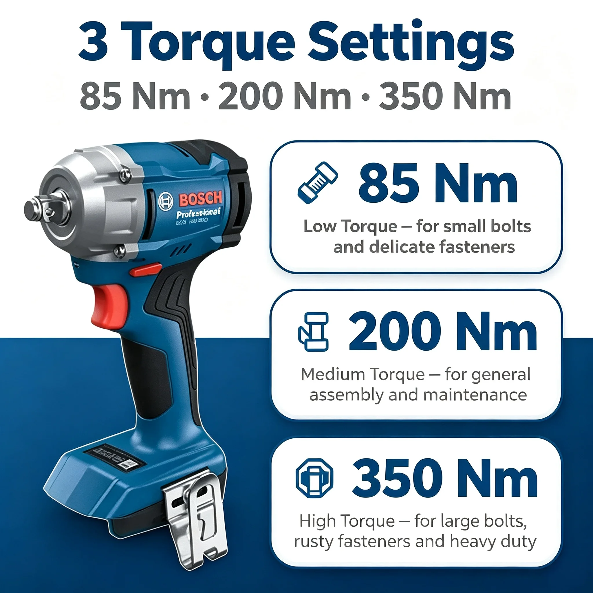 Torque Wrench - Bosch Professional GDS 18V-350 Akülü Darbeli